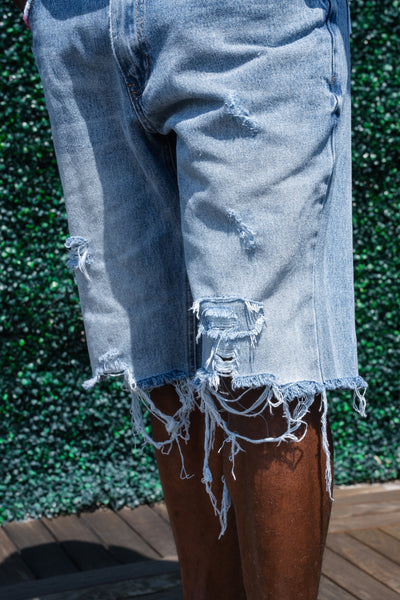 a' Distressed Denim Shorts