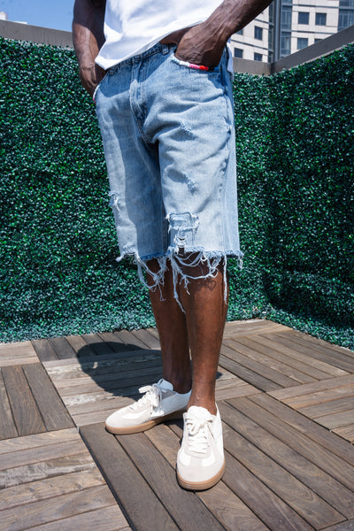 a' Distressed Denim Shorts