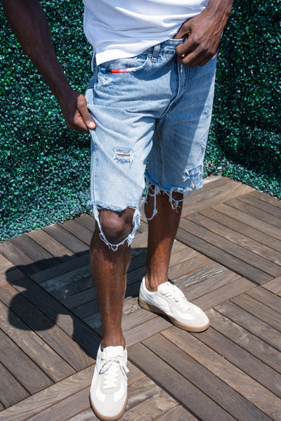 a' Distressed Denim Shorts