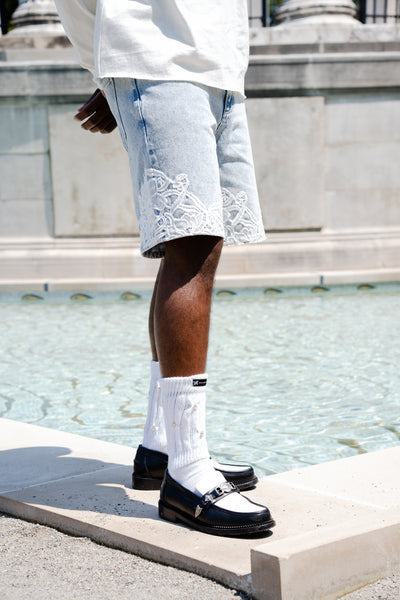 Guipure Denim shorts