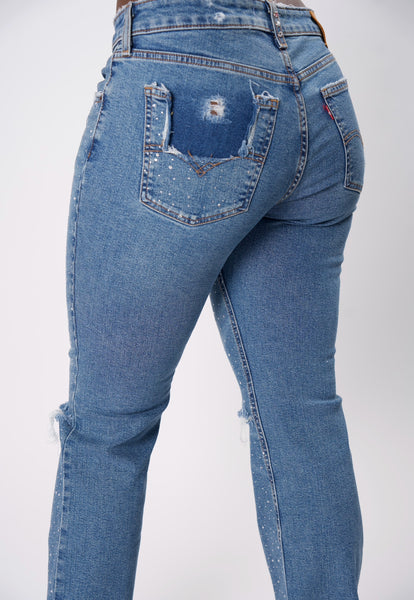 Rhinestone Lowrise jeans