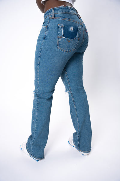 Rhinestone Lowrise jeans