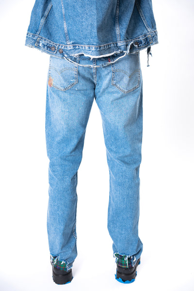 Distressed Straight-Leg Jeans